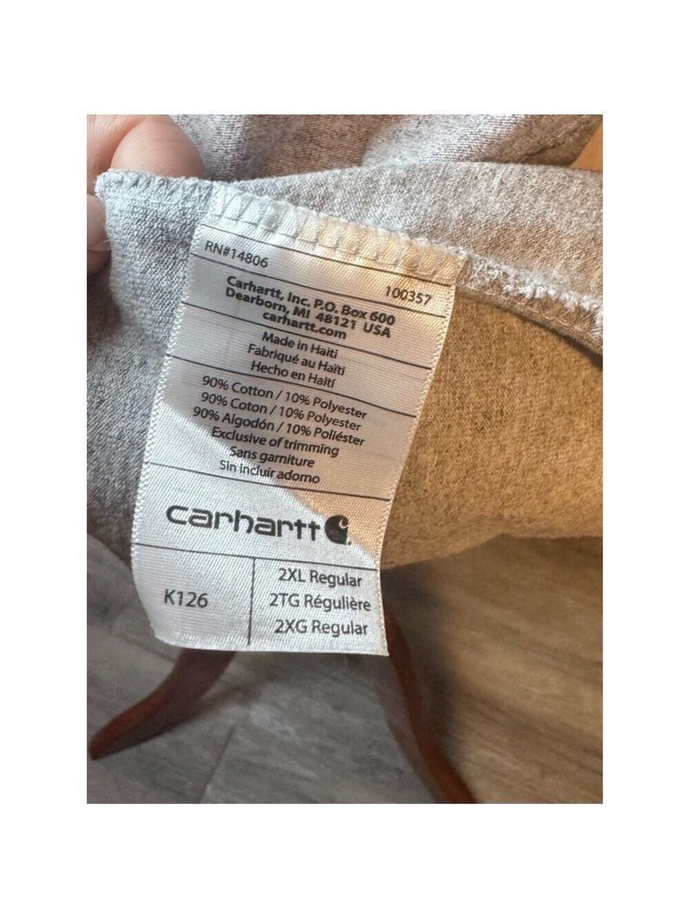 Carhartt long sleeve shirt 2XL gray logo - Picture 7 of 9